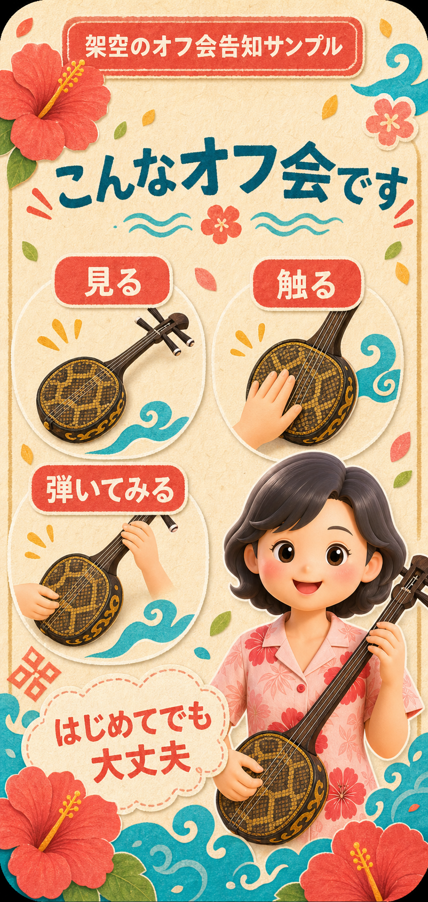 こんなオフ会です。見る、触る、弾いてみる。はじめてでも大丈夫。